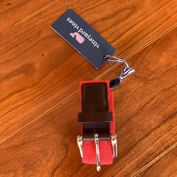 Vineyard Vines Bungee Belt - Red Size 36 NEW - Picture 3 of 6